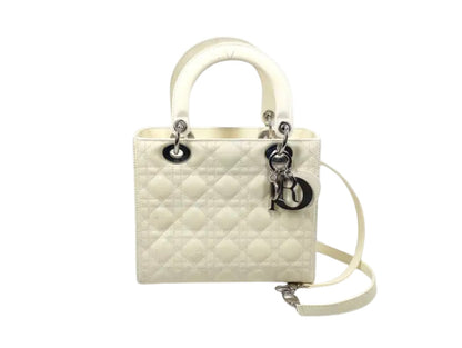 Christian Dior Lady Dior Bag Cannage Quilt Patent Medium