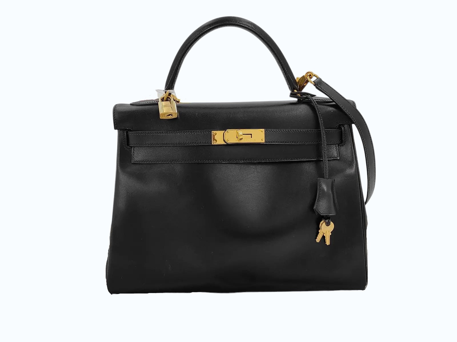 Hermes Kelly Black Box Calf with Gold Hardware 32