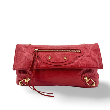 Balenciaga Classic Studs Envelope Strap Clutch Leather Mini