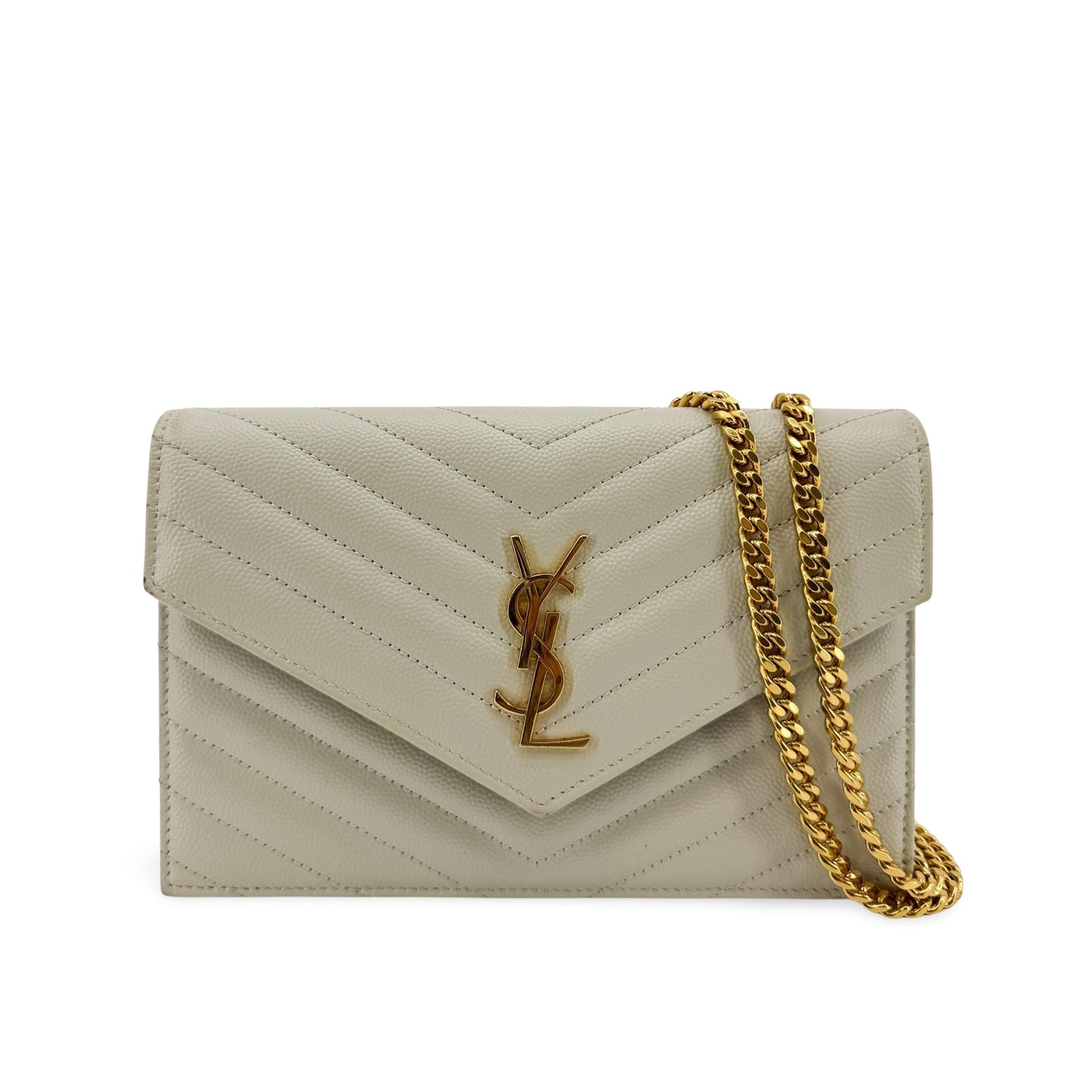 Saint Laurent Bicolor Monogram Leather and Patent Product Image