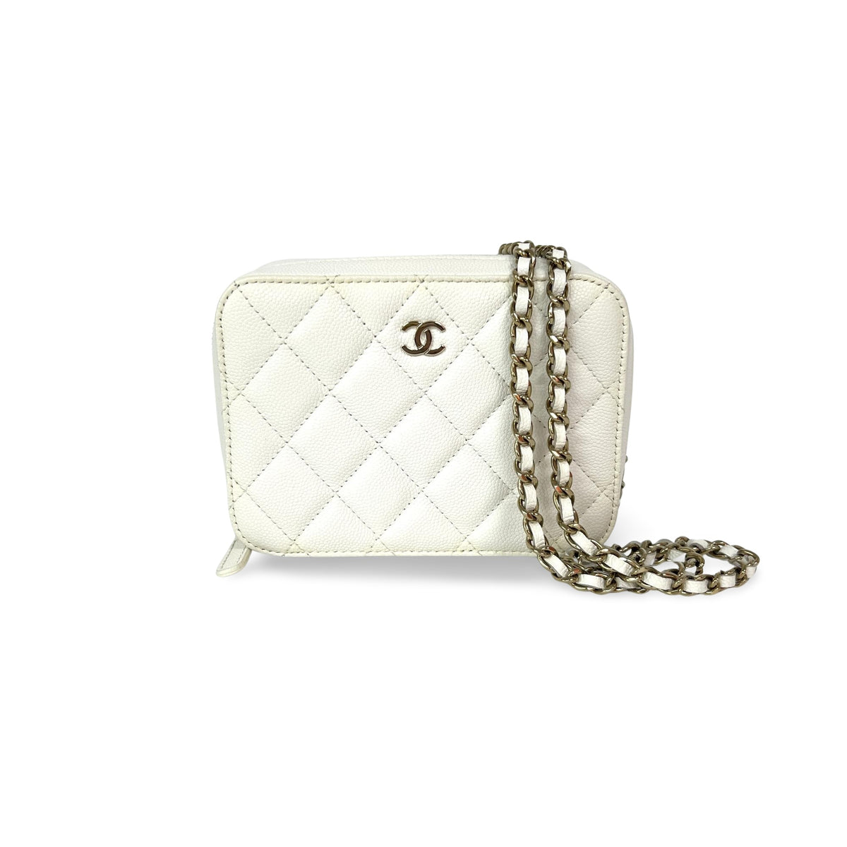 Chanel Square CC Chain Camera Quilted Caviar Mini