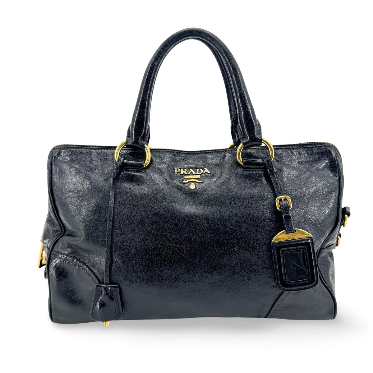 Prada Convertible Boston Vitello Shine Medium