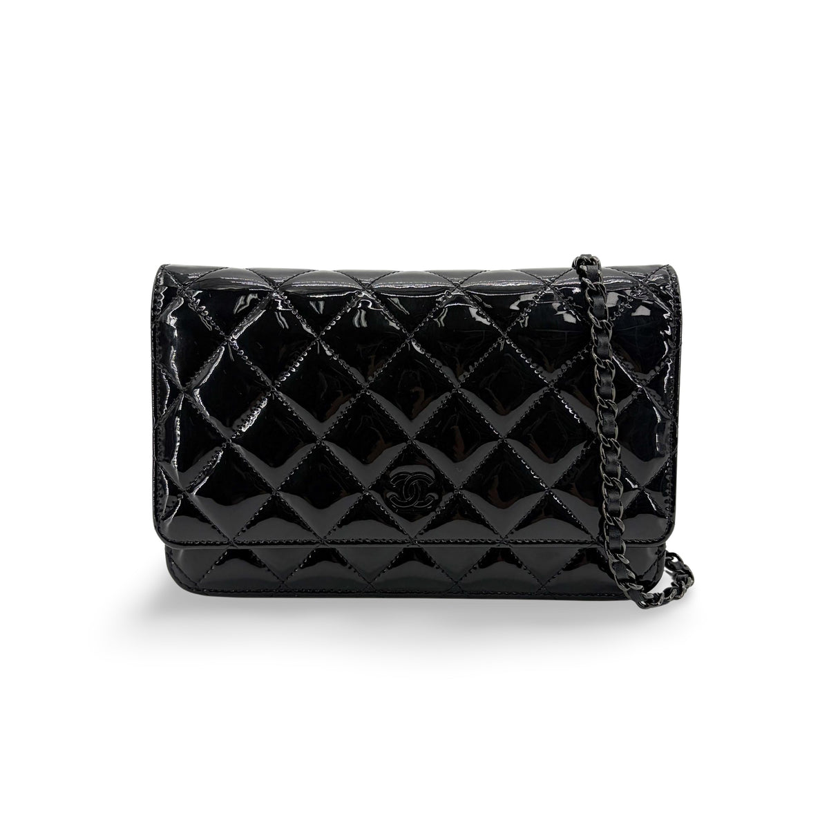 Chanel So Black Wallet on Chain Quilted Patent Product Image