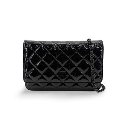 Chanel So Black Wallet on Chain Quilted Patent Product Image
