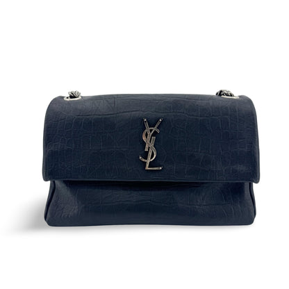 Saint Laurent West Hollywood Crocodile Embossed Leather Small