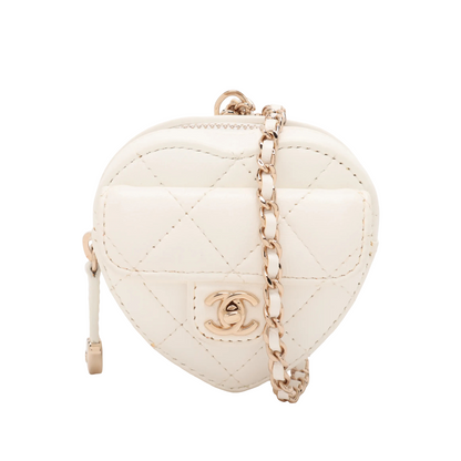 Chanel CC in Love Heart Clutch with Chain Quilted Lambskin Product Image