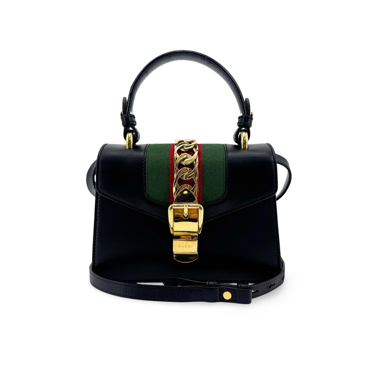 Gucci Sylvie Top Handle Leather Mini