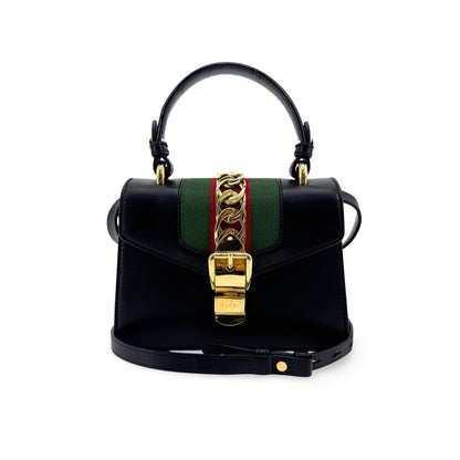 Gucci Sylvie Top Handle Leather Mini