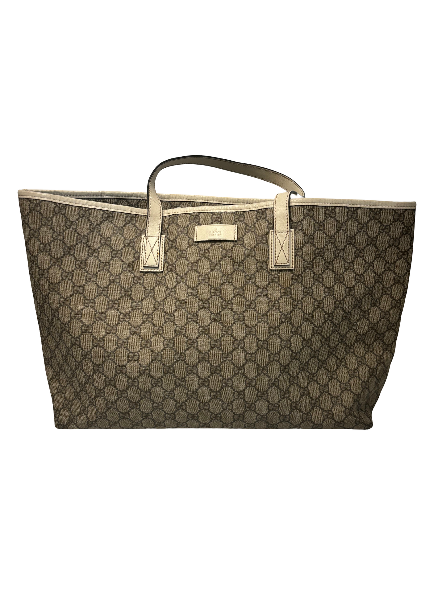 Gucci Plus Tote GG Coated Canvas with Leather Large