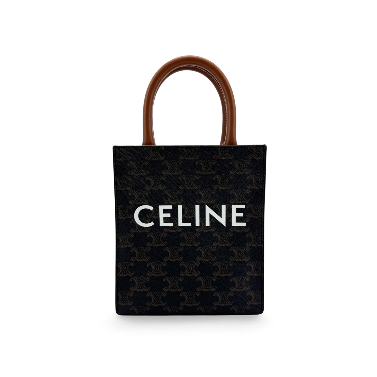 Celine Vertical Cabas Triomphe Coated Canvas Small