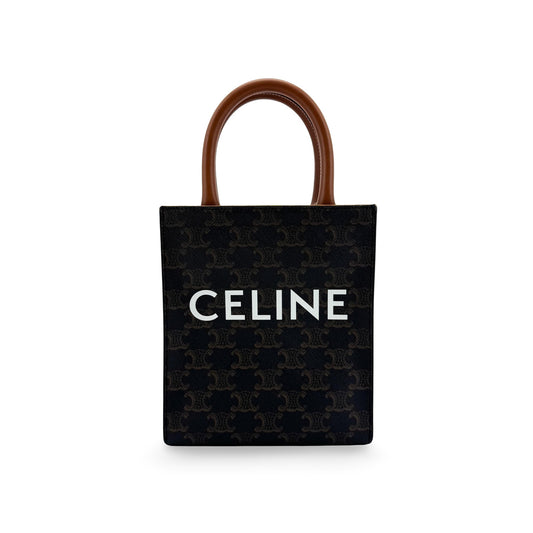 Celine Vertical Cabas Triomphe Coated Canvas Small
