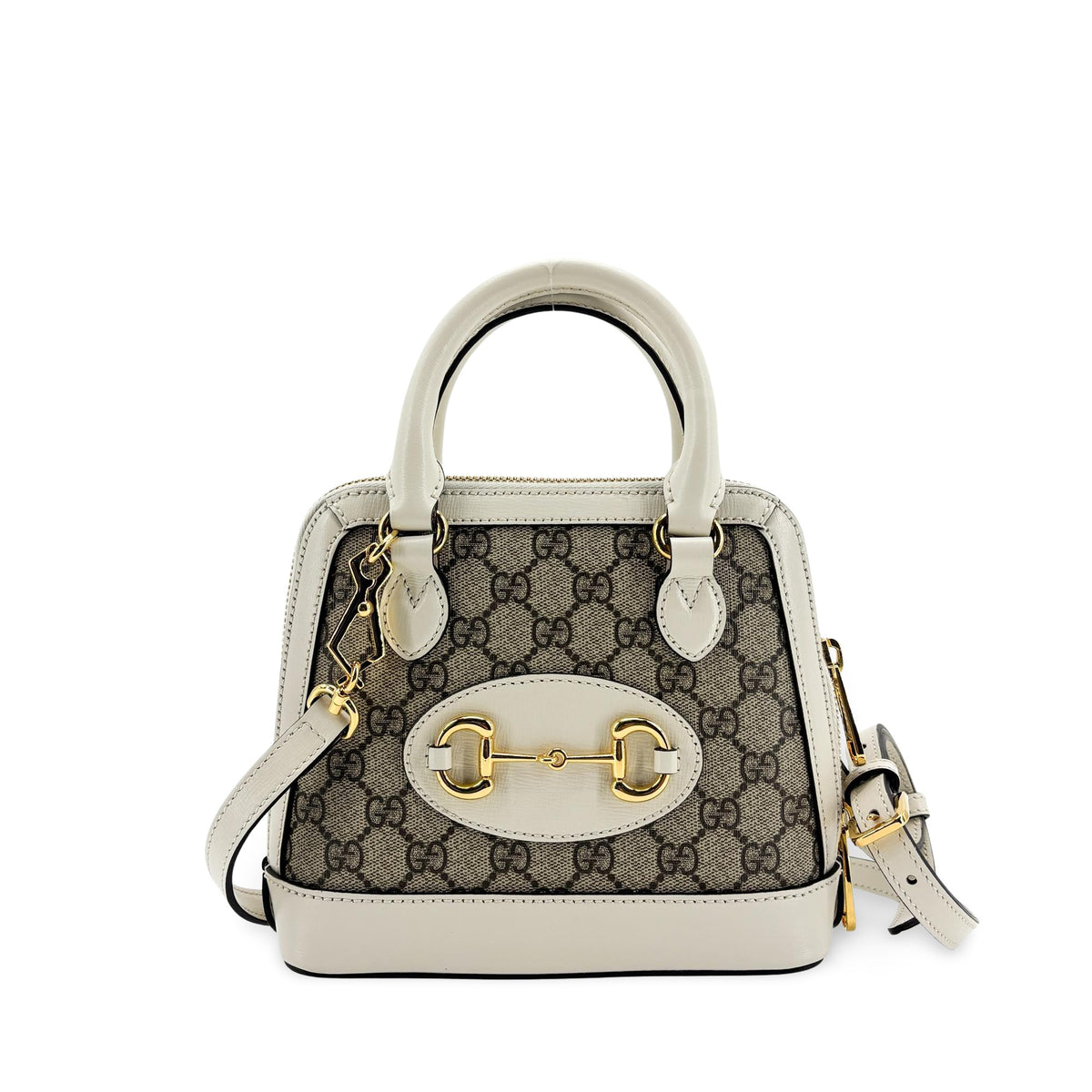Gucci Horsebit 1955 Top Handle GG Coated Canvas with Leather Mini