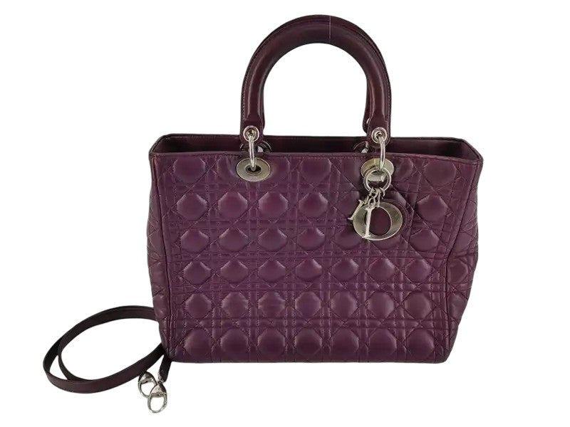 Christian Dior Saddle Handbag with Strap Leather Mini