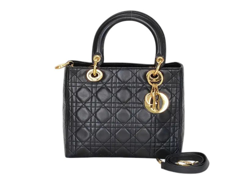 Christian Dior Vintage Lady Dior Leather Medium