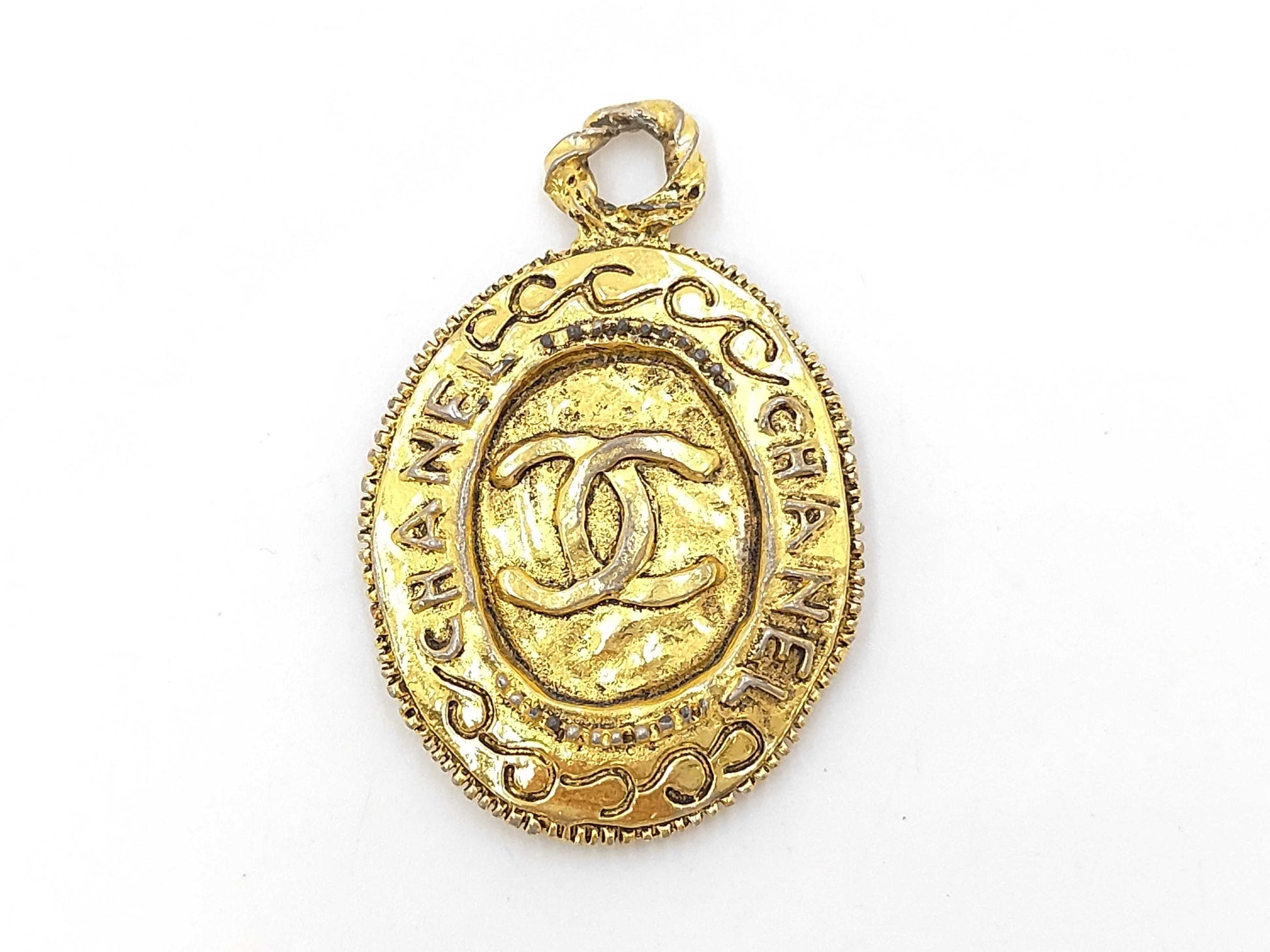 Chanel CC Coco Letter Pendant Necklace Metal with Faux Pearls Product Image