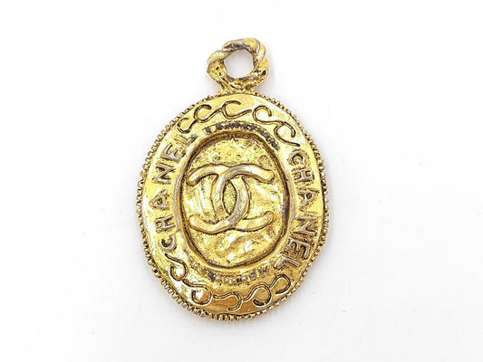 Chanel CC Coco Letter Pendant Necklace Metal with Faux Pearls Product Image