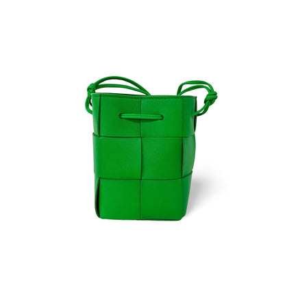 Bottega Veneta Cassette Bucket Bag Maxi Intrecciato Leather with Beaded Details Mini