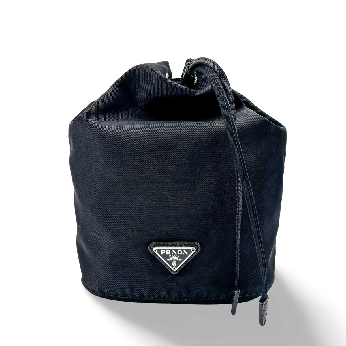 Prada Vela Drawstring Bucket Tessuto Small