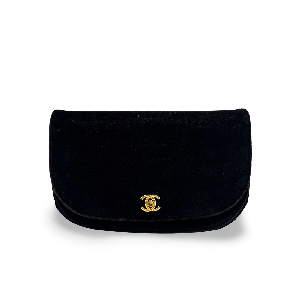 Chanel CC Half Moon Clutch Quilted Velvet Product Image