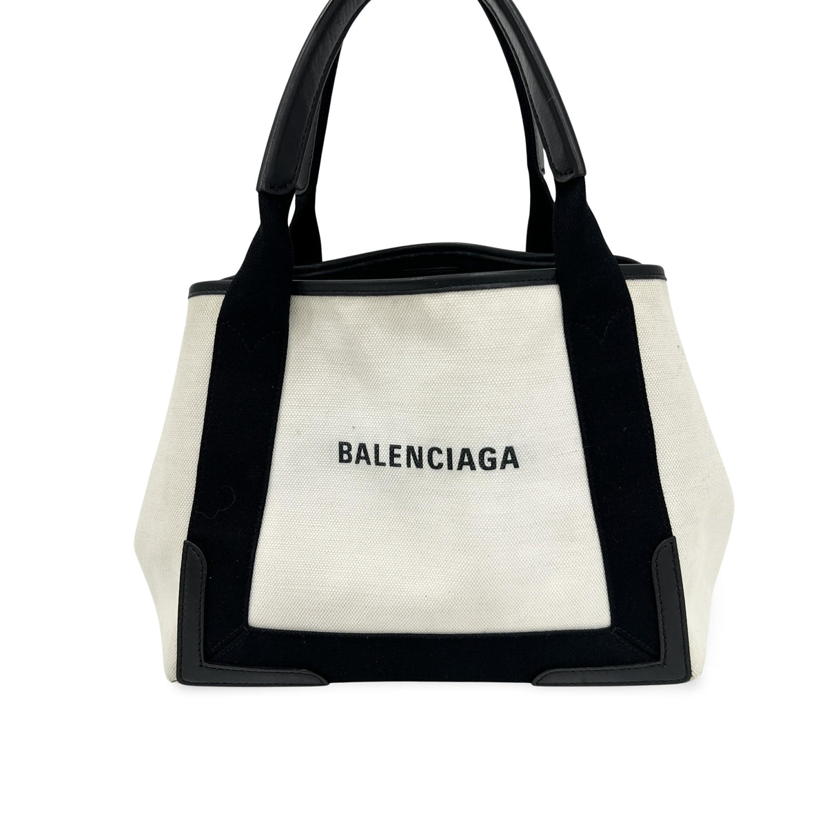 Balenciaga Navy Cabas Canvas with Leather Medium