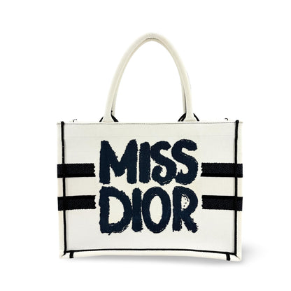 Christian Dior Miss Dior Book Embroidered Canvas Medium
