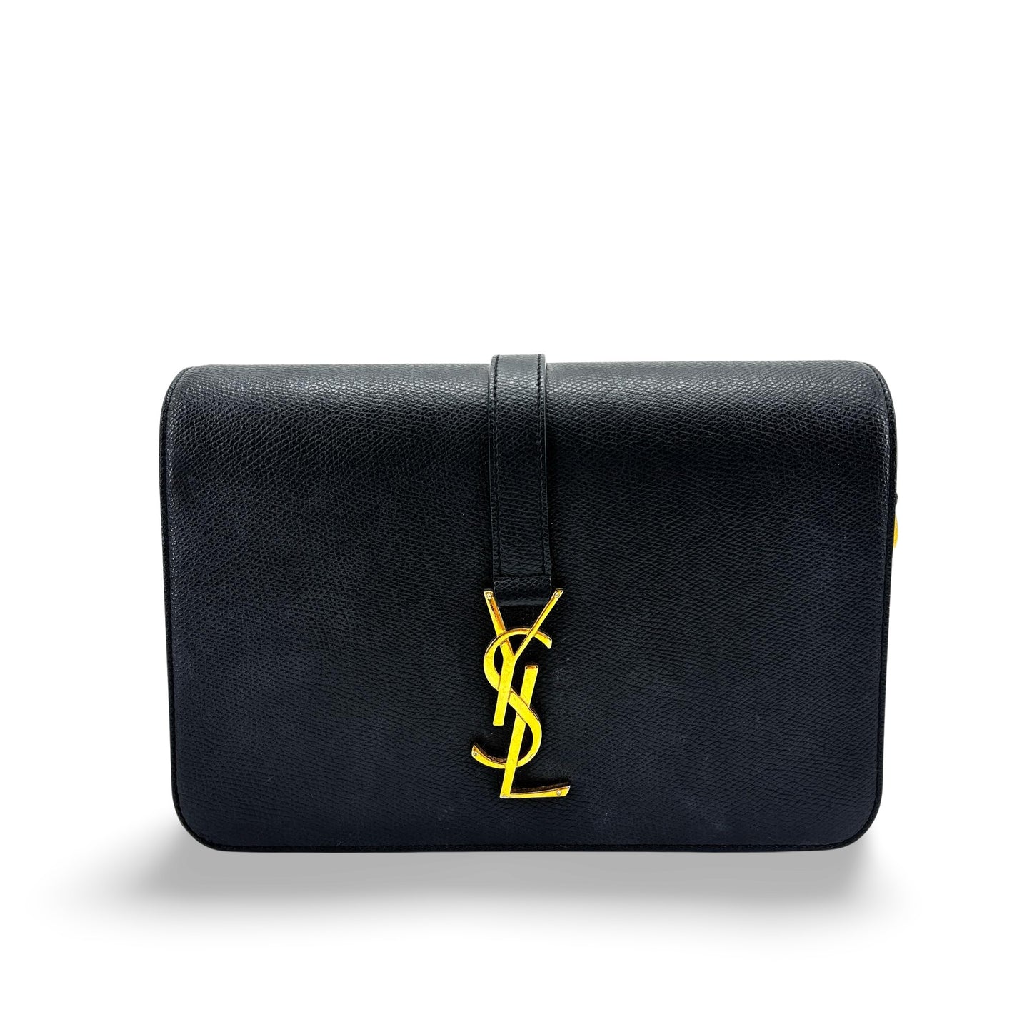 Saint Laurent Classic Monogram Crossbody Bag Metallic Leather Medium