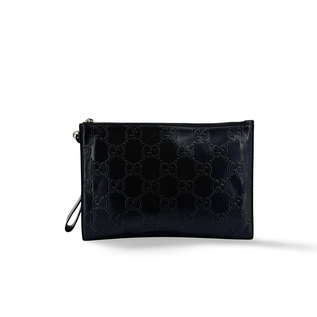 Gucci Wristlet GG Embossed Perforated Leather Product Image