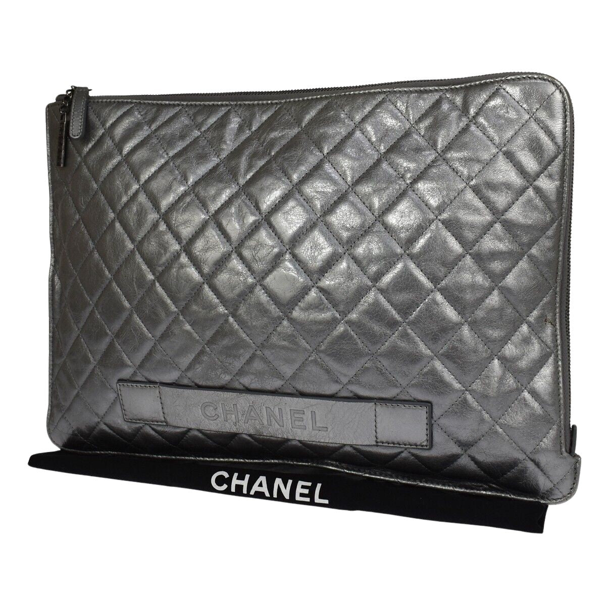 Chanel iPad Pouch Quilted Lambskin Large