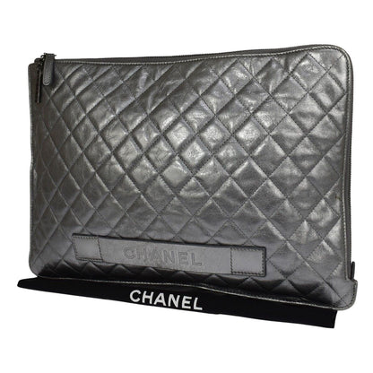 Chanel iPad Pouch Quilted Lambskin Large