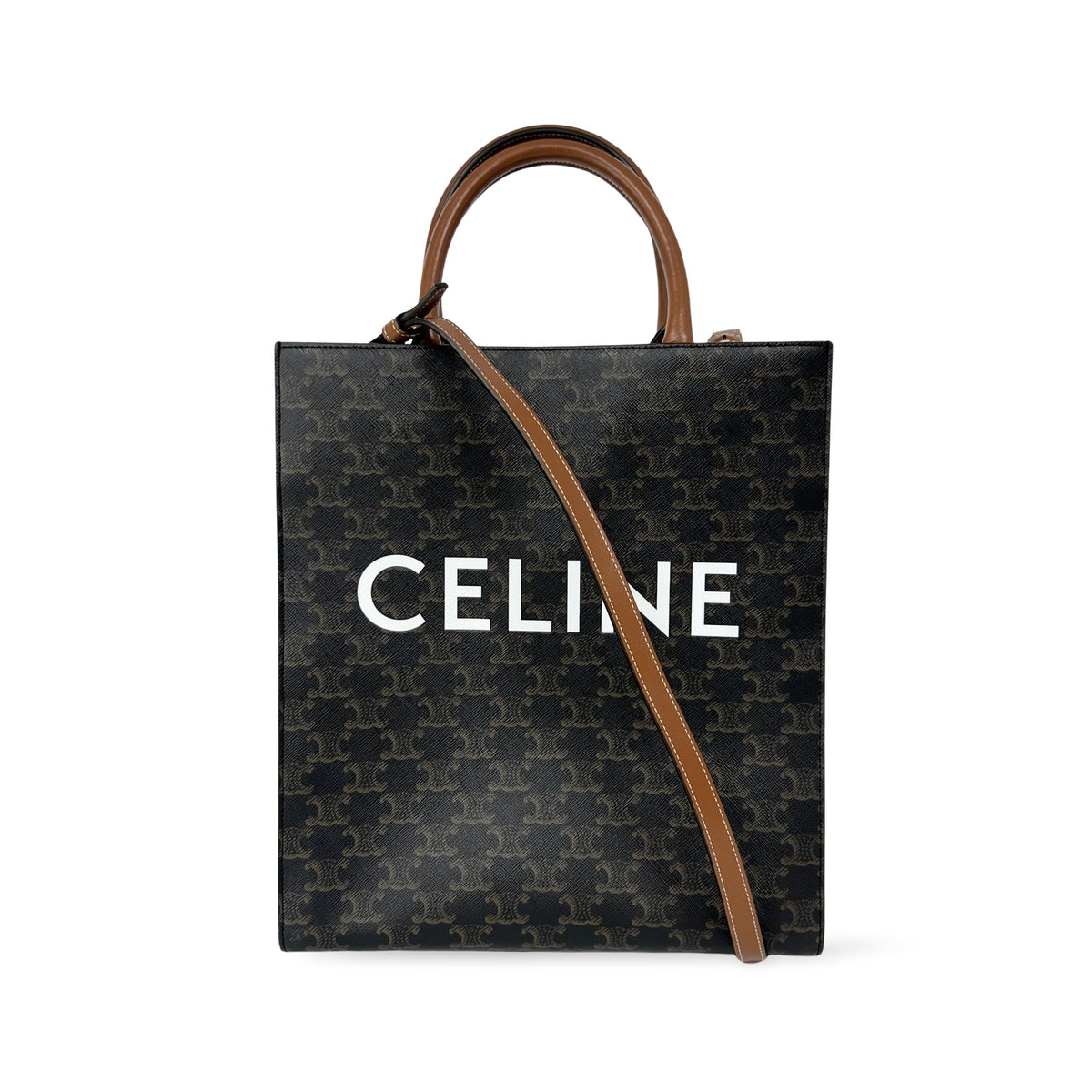 Celine Vertical Cabas Triomphe Coated Canvas Large