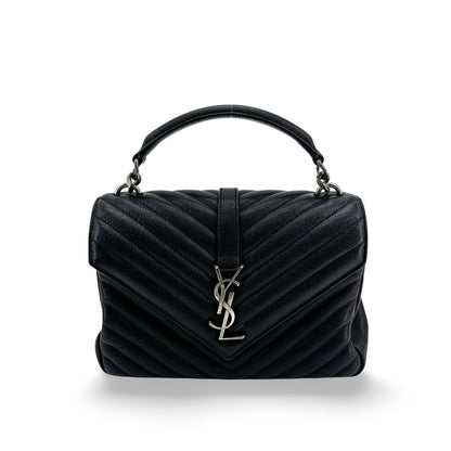 Saint Laurent Classic Monogram College Matelasse Chevron Leather Medium