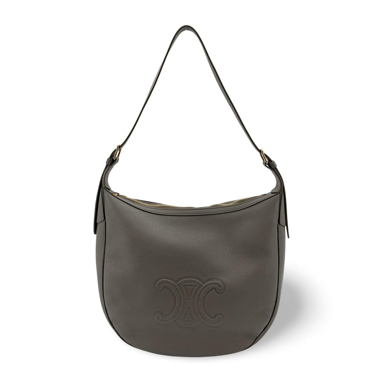 Celine Heloise Triomphe Embossed Leather Medium