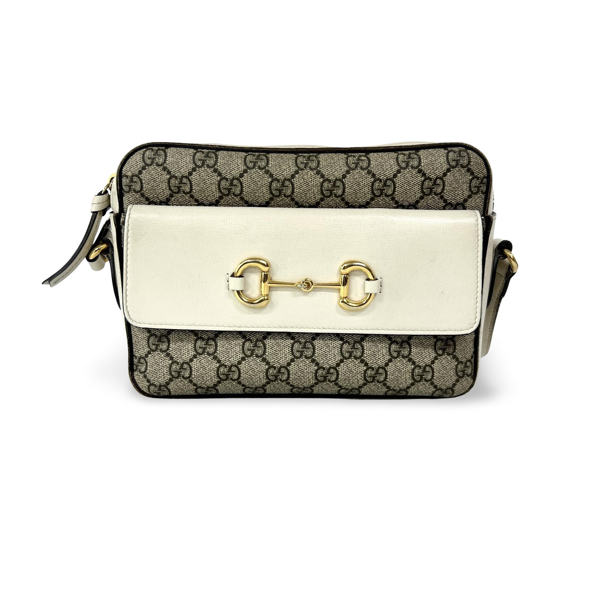 Gucci Horsebit 1955 Flap Pocket Camera GG Coated Canvas and Leather Small