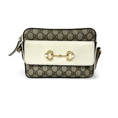 Gucci Horsebit 1955 Flap Pocket Camera GG Coated Canvas and Leather Small