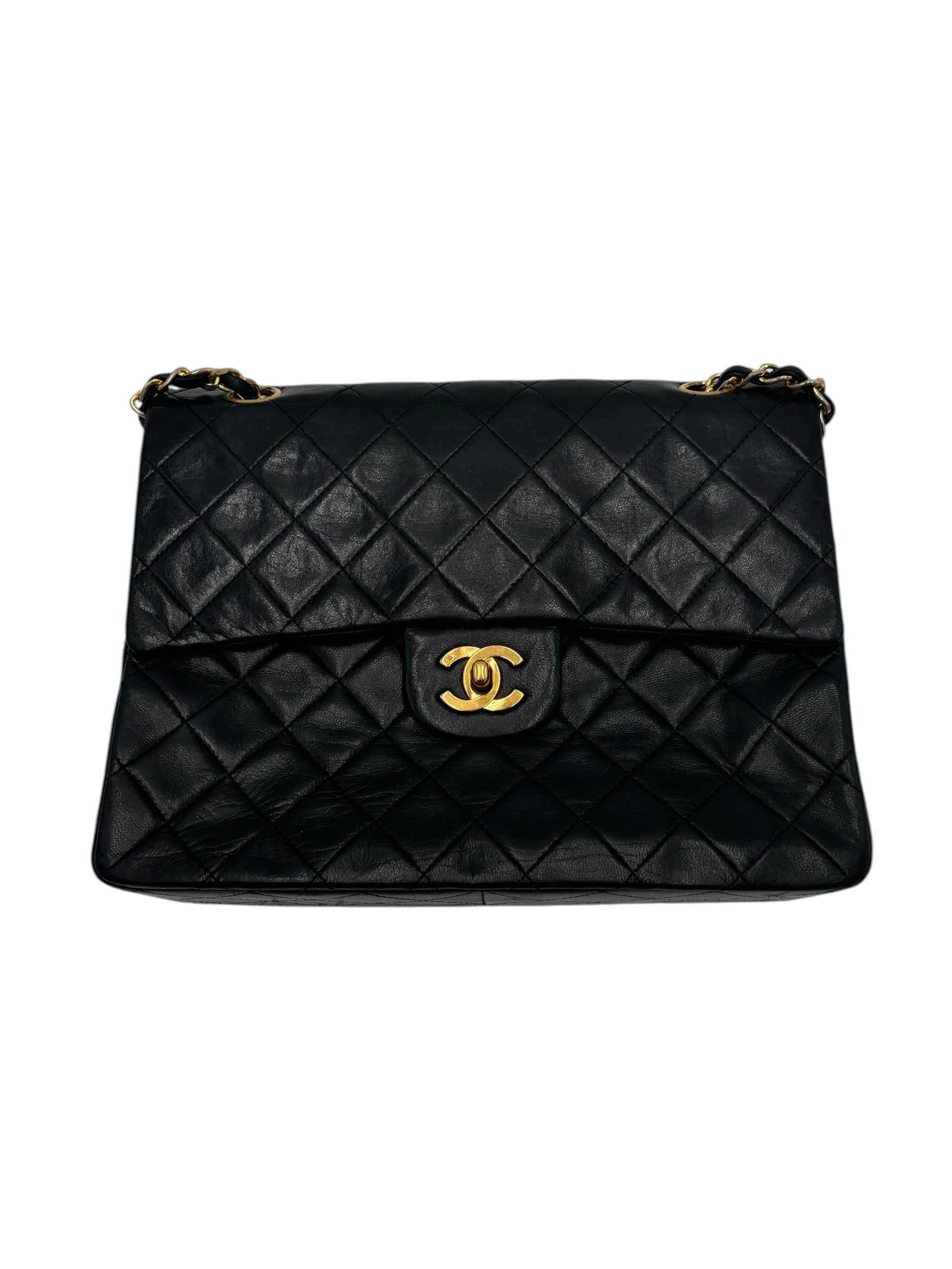 Chanel Vintage Classic Double Flap Bag Quilted Lambskin Medium