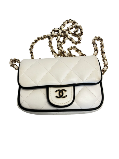 Chanel Square Resin Chain Flap Quilted Lambskin Mini