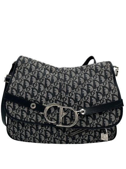 Christian Dior Vintage CD Flap Messenger Diorissimo Canvas Large