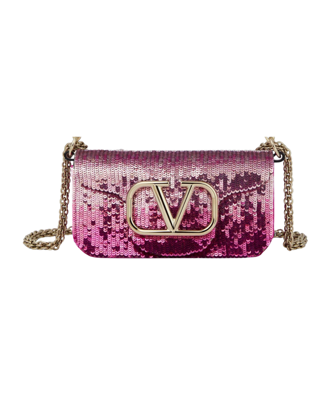 Valentino Garavani VLogo Loco Flap Shoulder Bag Embellished Embroidered Leather Small