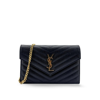 Saint Laurent Bicolor Monogram Leather and Patent Product Image