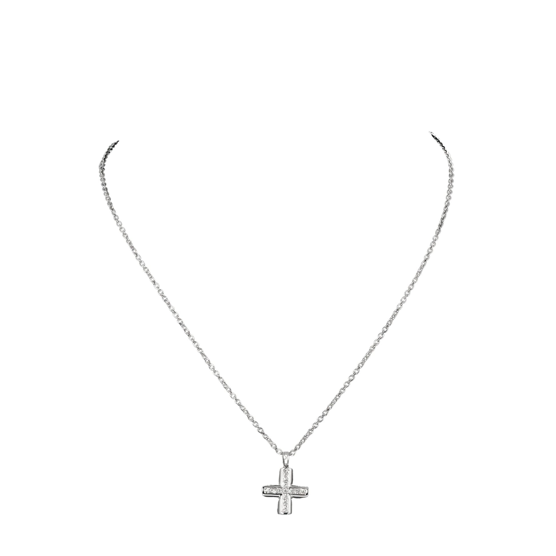Bvlgari Croce Pendant 18K White Gold and Pave Diamonds Product Image