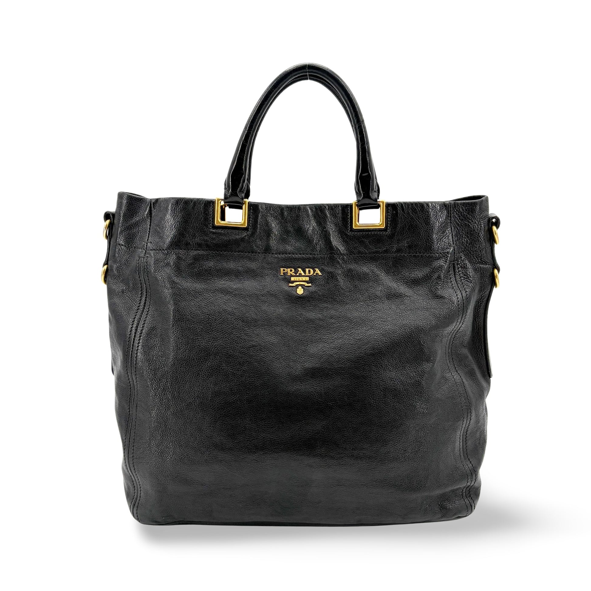 Prada Prada Vitello Phenix Leather Tote Bag Black Large phenix leather Product Image