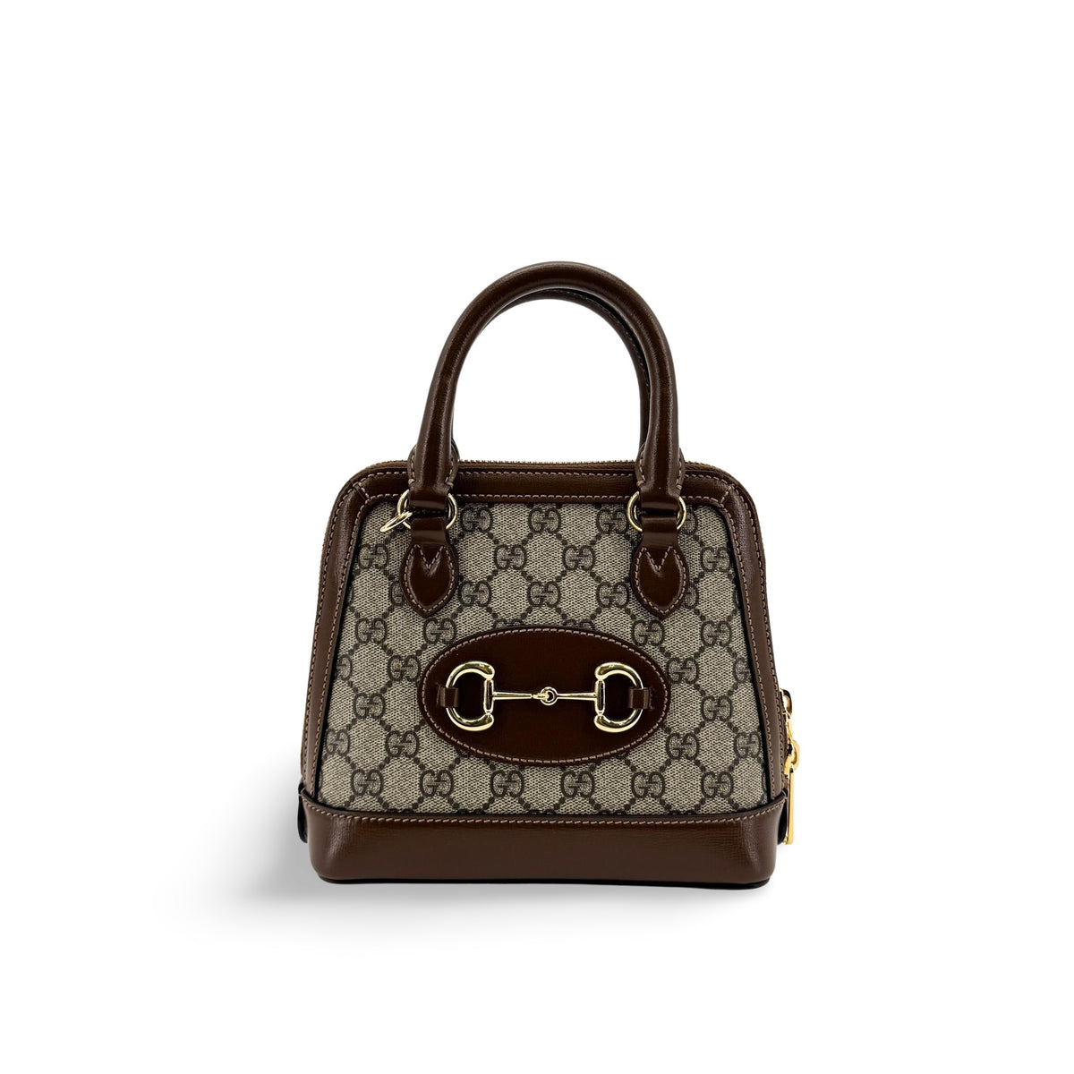 Gucci Horsebit 1955 Top Handle GG Coated Canvas with Leather Mini