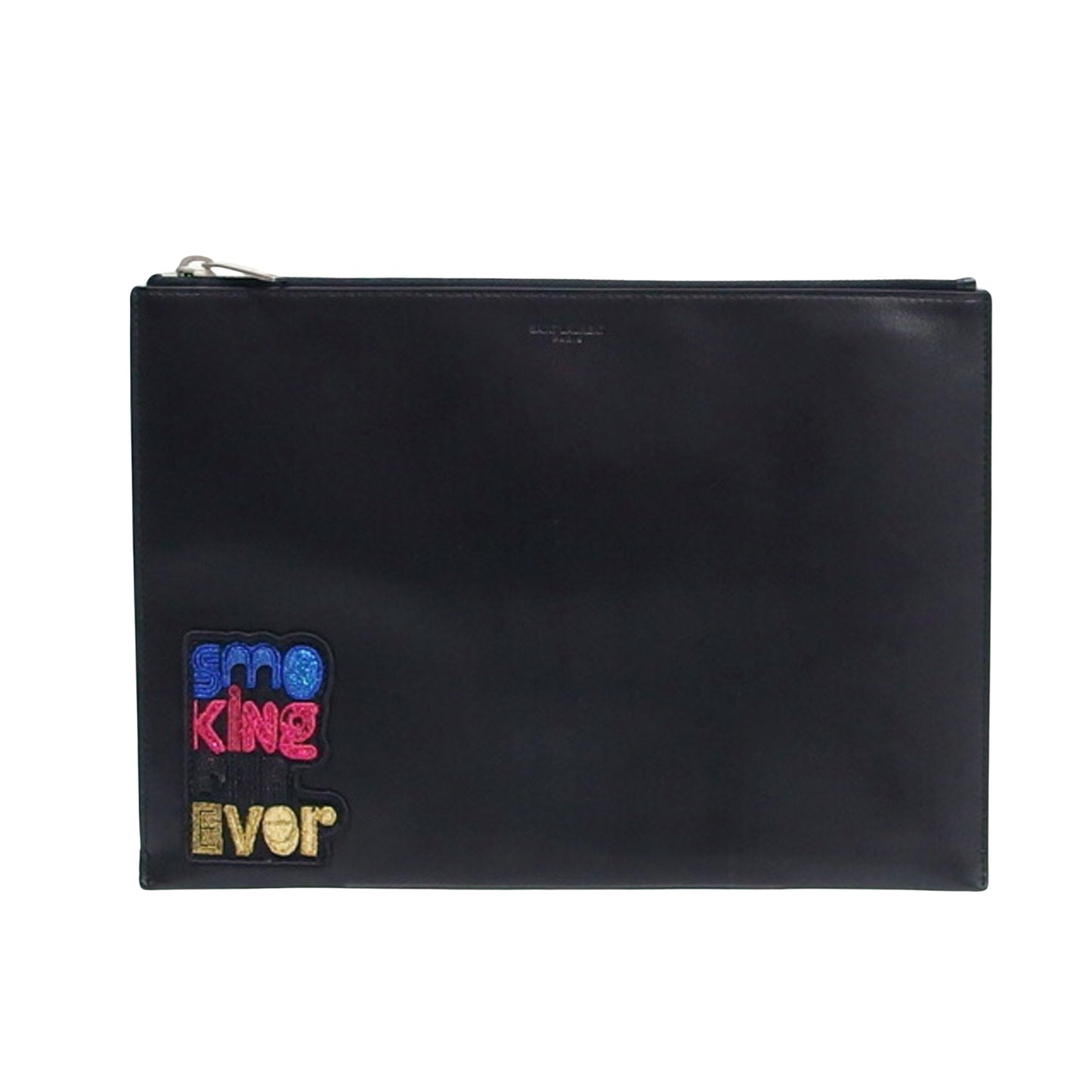 Saint Laurent Zip Pouch Leather Medium