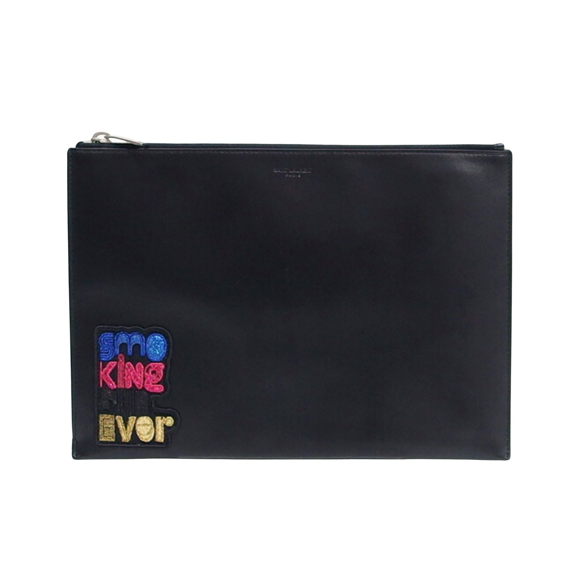 Saint Laurent Zip Pouch Leather Medium