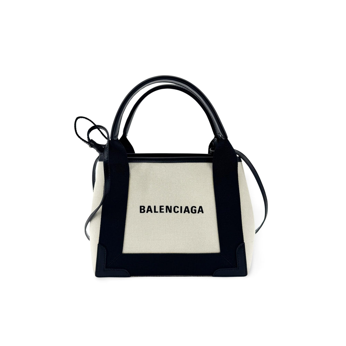 Balenciaga Navy Cabas Canvas with Leather XS