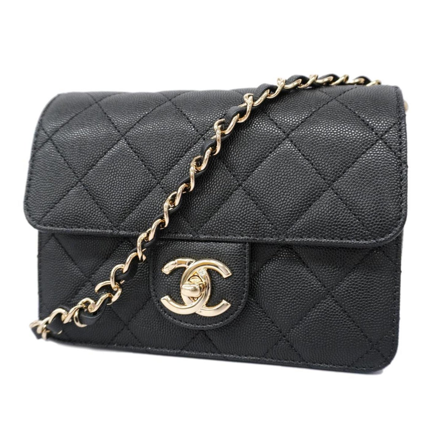 Chanel Chanel Matelassé Cuir Noir Black leather medium