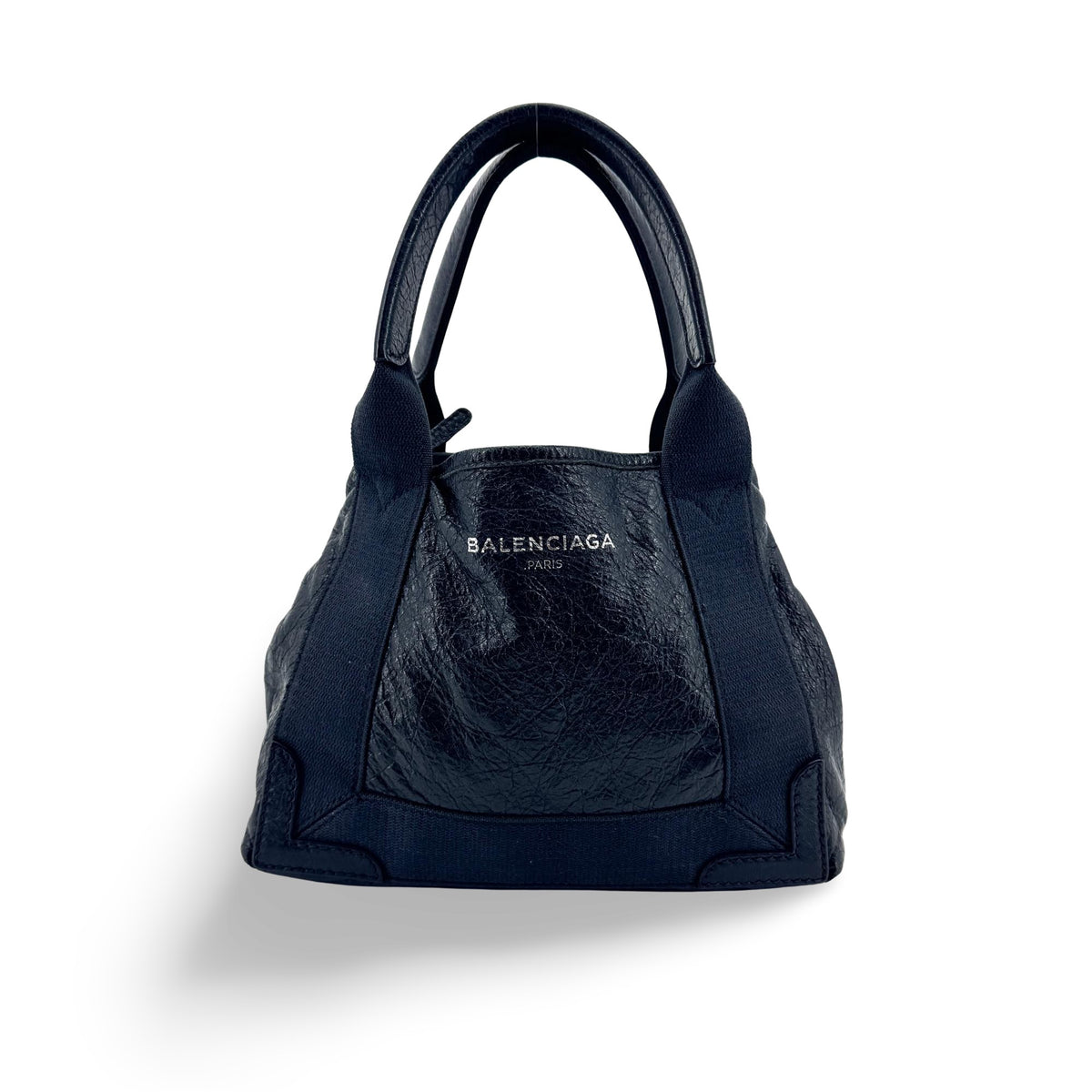 Balenciaga Navy Cabas Leather XS