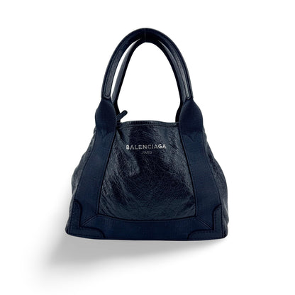 Balenciaga Navy Cabas Leather XS