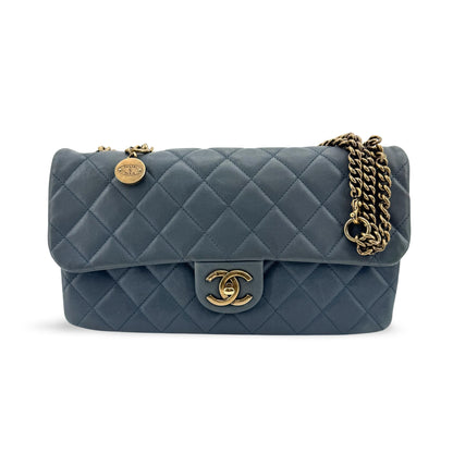 Chanel CC Crown Flap Quilted Leather Small