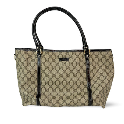 Gucci Joy Tote GG Coated Canvas with Leather Large